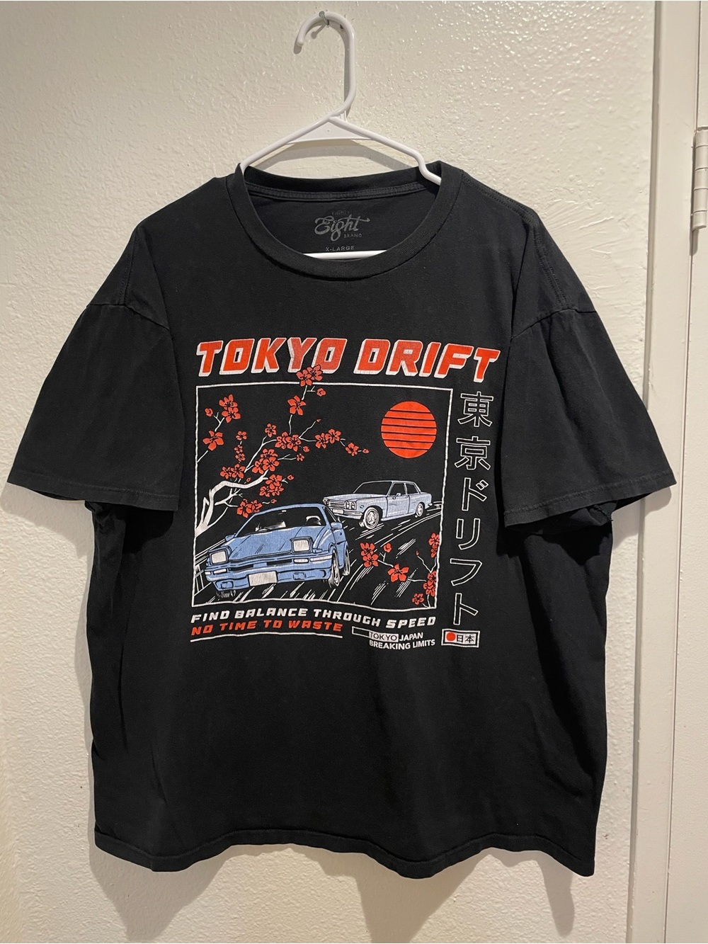 Eighty Eight Brand Tokyo Drift Shirt Men XL Black Car Racing Graphic Tee JDM